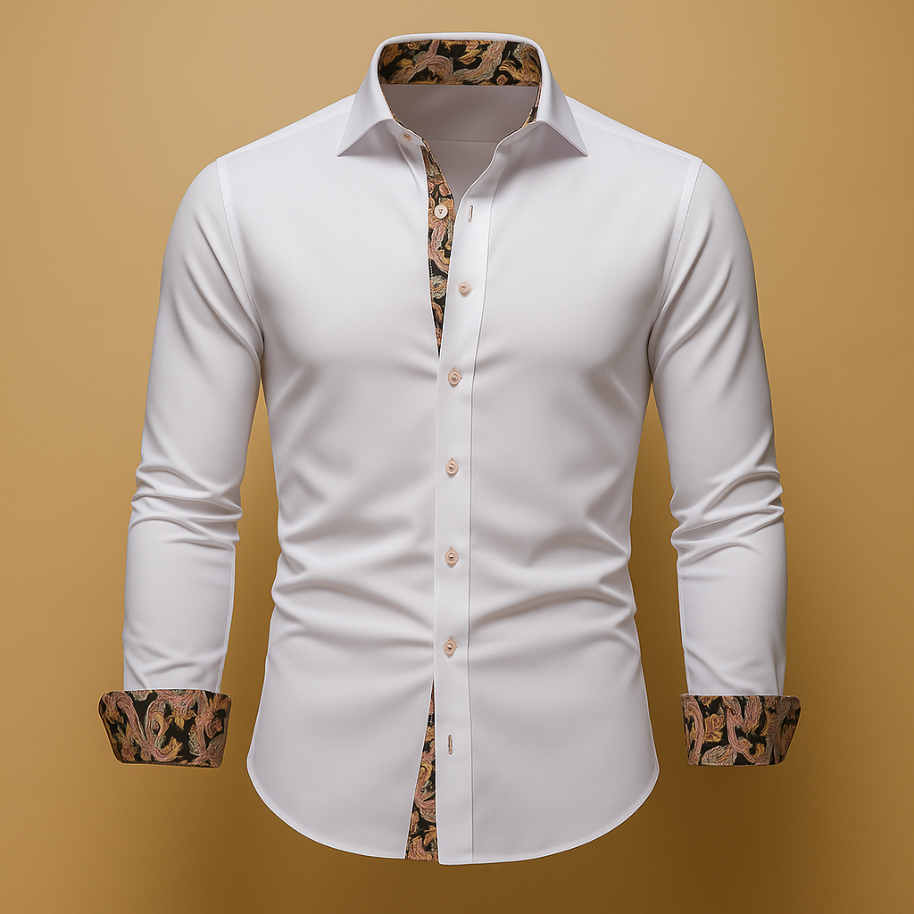 Men’s classic long sleeve shirt with modern fit, versatile design, and timeless style for formal, casual, or evening occasions.