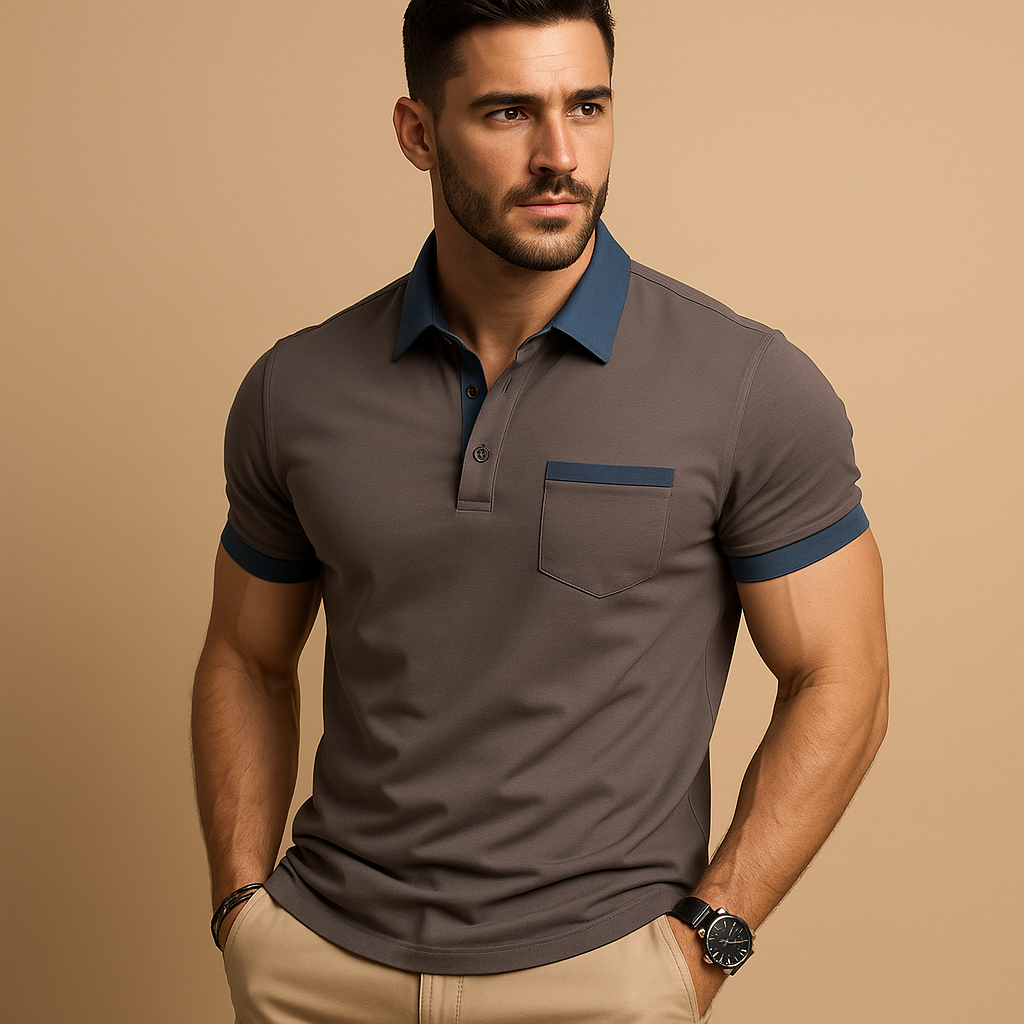 Men’s classic polo shirt with short sleeves, collar, and button closure. Available in multiple colors, perfect for casual and semi-formal outfits.