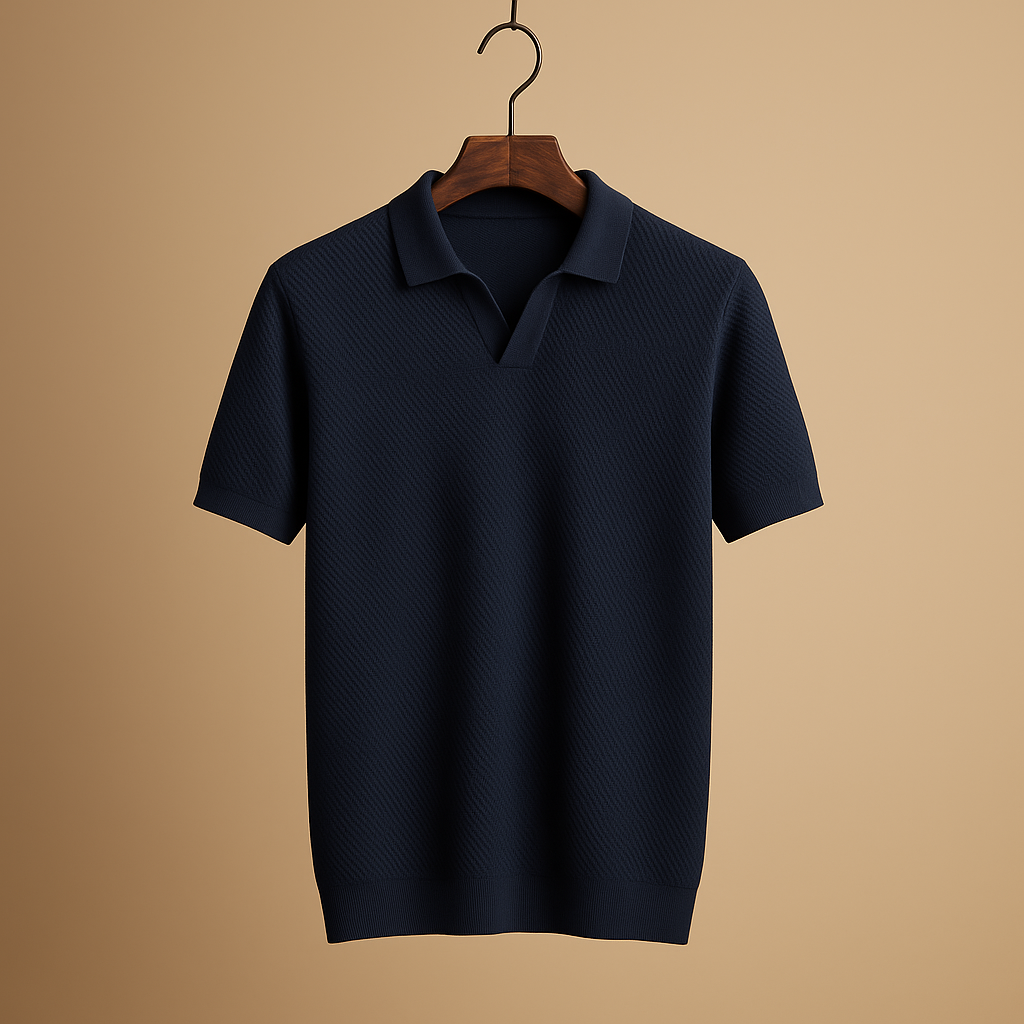 Men’s slim fit polo shirt Mason with classic collar and button closure, perfect for work, leisure, and semi-formal occasions.