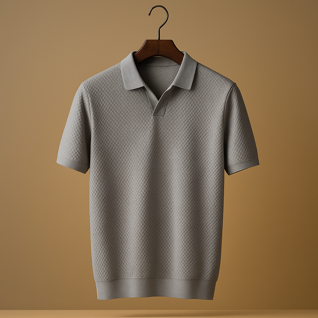 Men’s slim fit polo shirt Mason with classic collar and button closure, perfect for work, leisure, and semi-formal occasions.