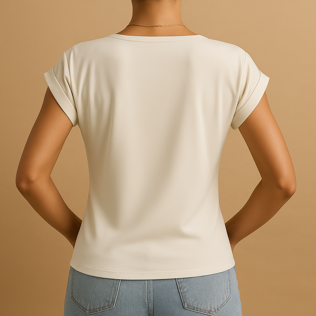 Women’s classic V-neck blouse with timeless fit and modern details, available in neutral and seasonal colors, perfect for office or casual wear.