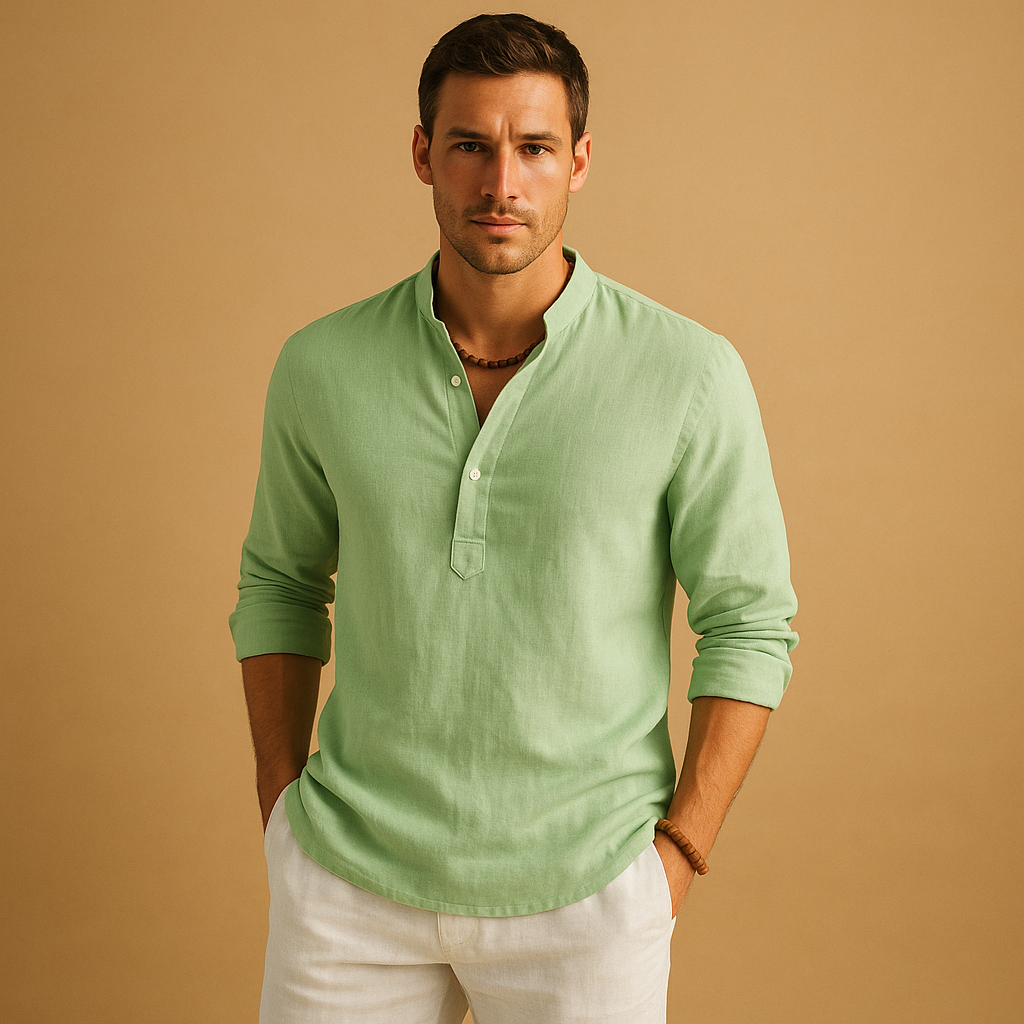 Men’s classic white shirt with breathable fabric and versatile design, available in multiple colors, perfect for formal, casual, or everyday wear.
