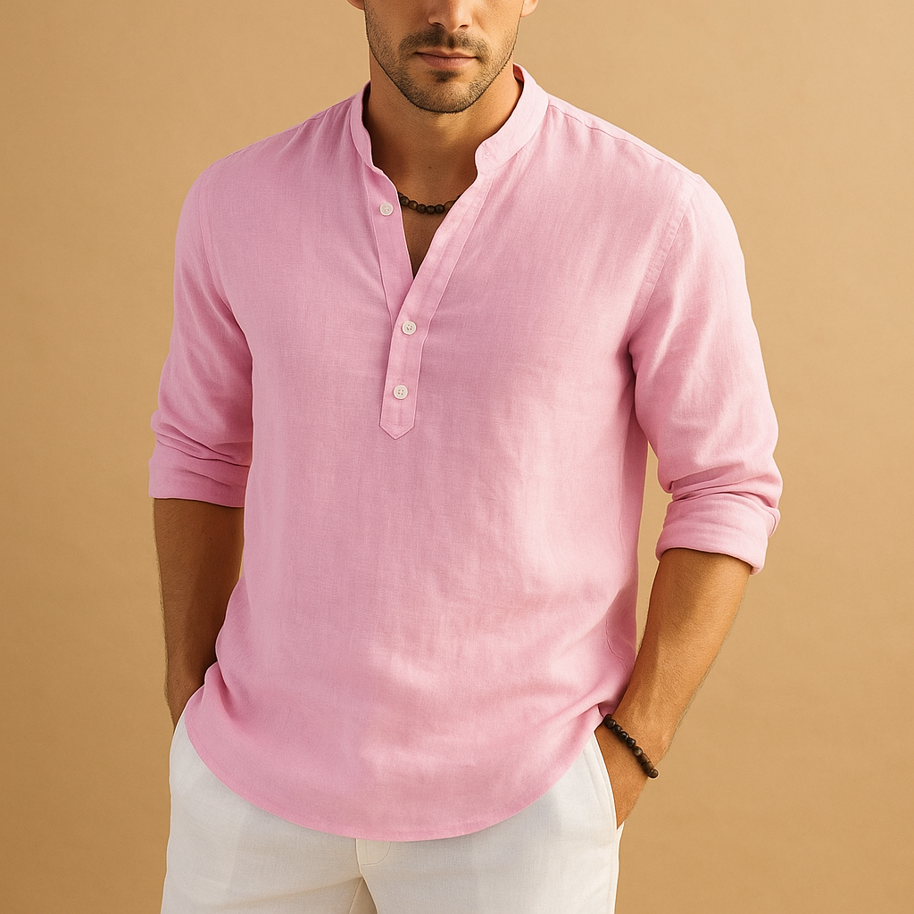 Men’s classic white shirt with breathable fabric and versatile design, available in multiple colors, perfect for formal, casual, or everyday wear.