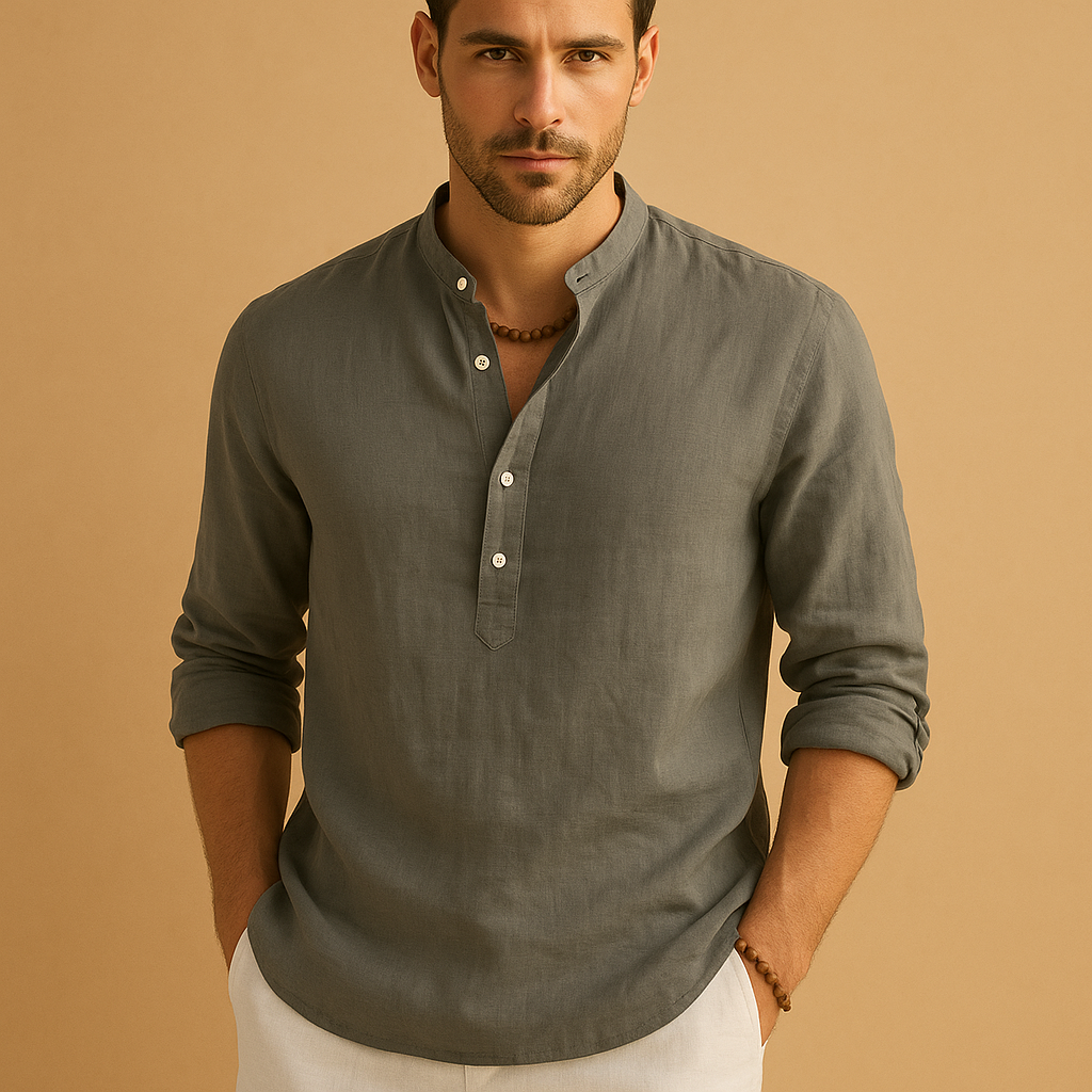 Men’s classic white shirt with breathable fabric and versatile design, available in multiple colors, perfect for formal, casual, or everyday wear.