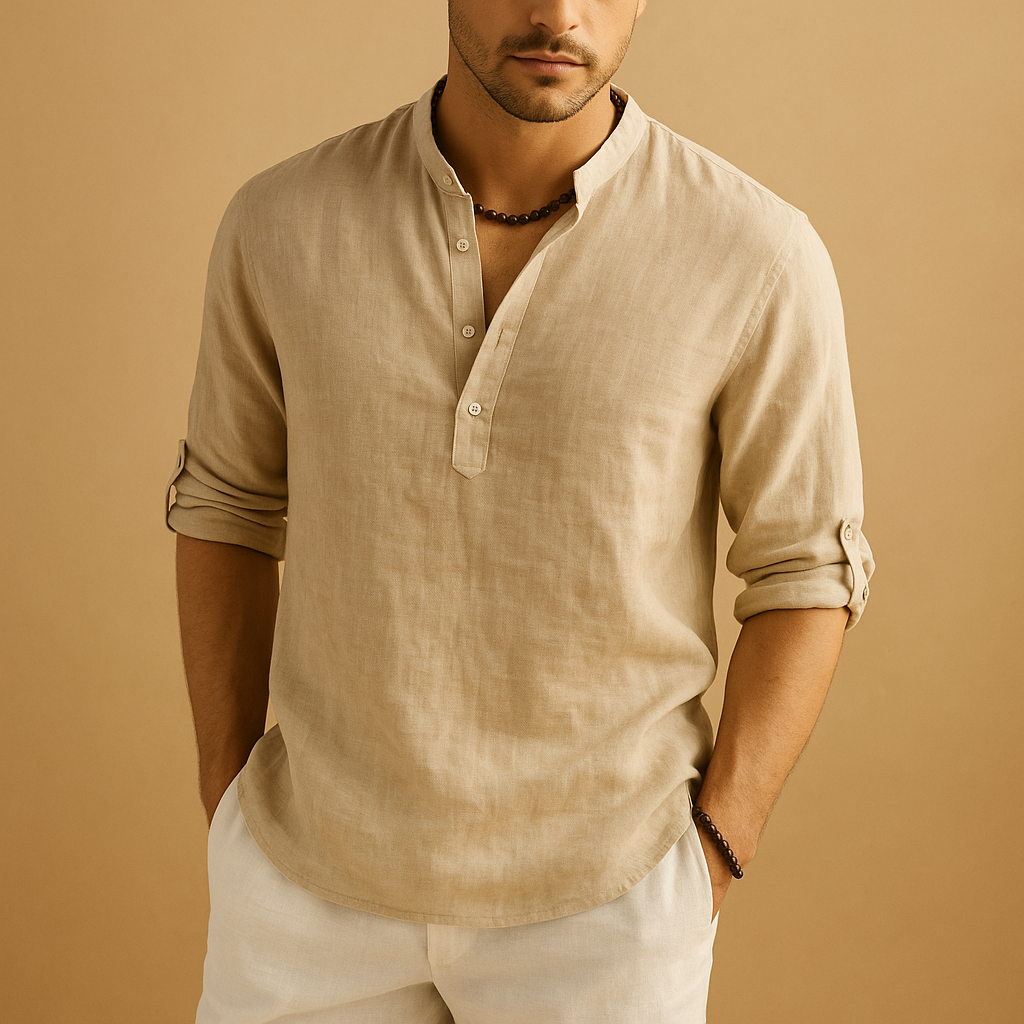 Men’s classic white shirt with breathable fabric and versatile design, available in multiple colors, perfect for formal, casual, or everyday wear.