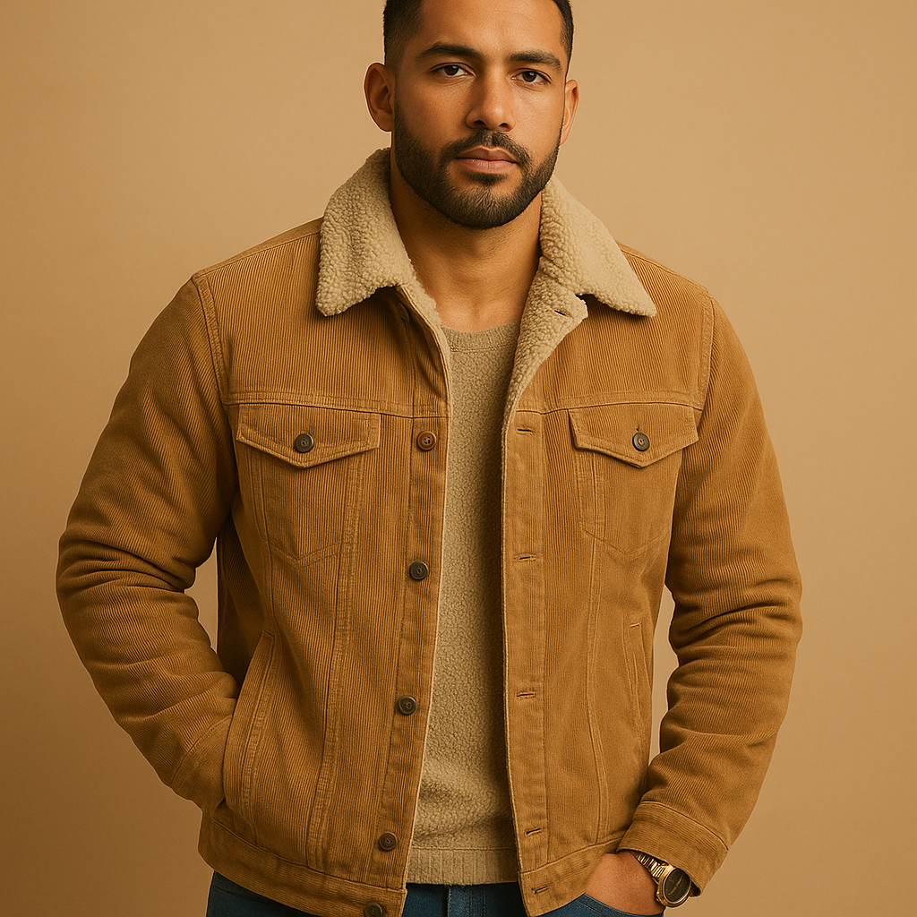 Adrian is a corduroy jacket for men with a slim fit and timeless design. Soft, durable, and versatile for casual and formal outfits. Order today!
