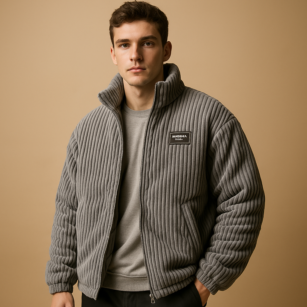 Men’s corduroy jacket with cotton lining, designed for warmth, durability, and casual style. Perfect for autumn and winter days.