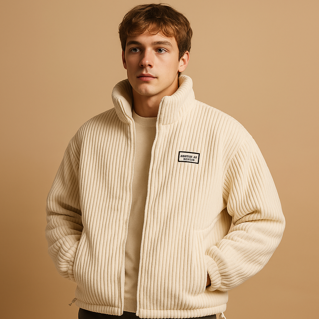 Men’s corduroy jacket with cotton lining, designed for warmth, durability, and casual style. Perfect for autumn and winter days.