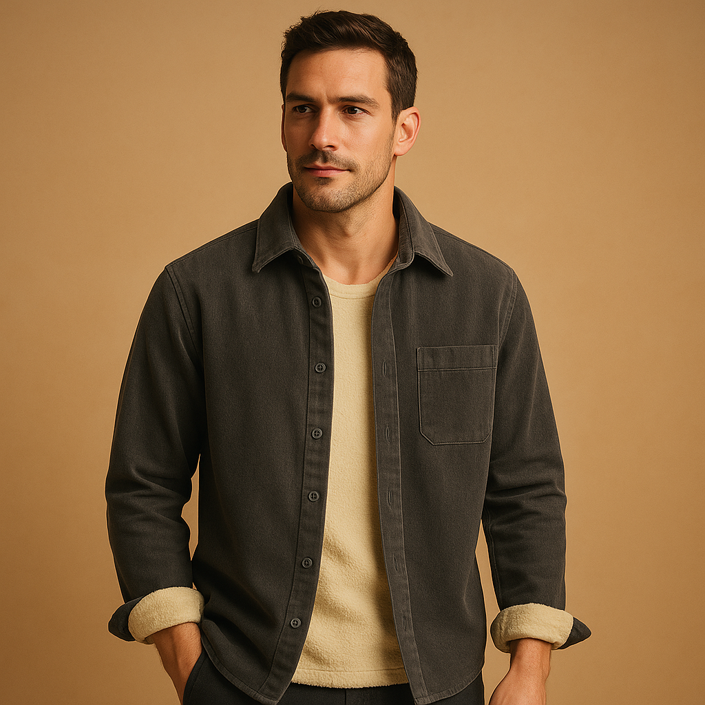 Men’s corduroy shirt in soft ribbed fabric with a comfortable fit, retro charm, and modern details, available in multiple colors.