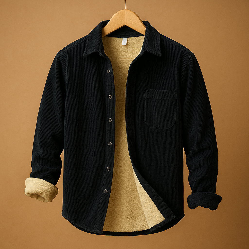 Men’s corduroy shirt in soft ribbed fabric with a comfortable fit, retro charm, and modern details, available in multiple colors.