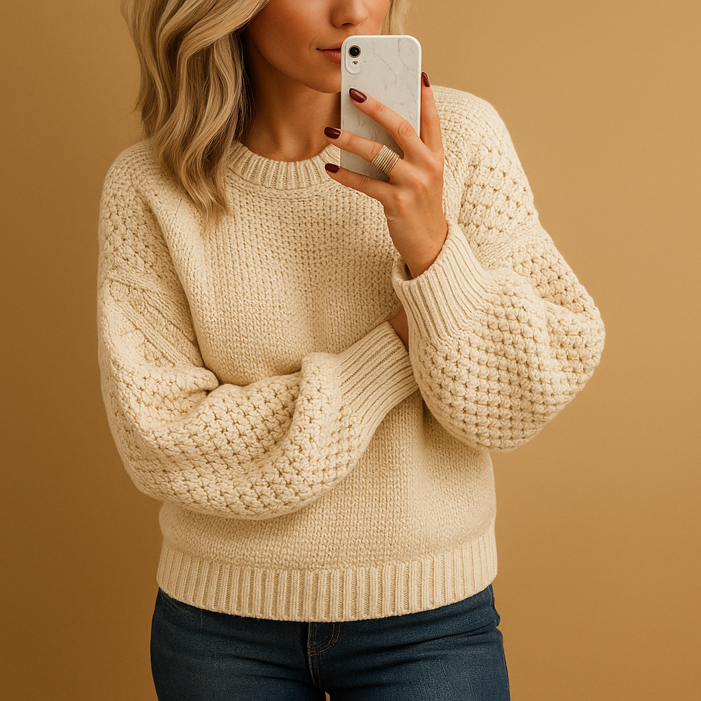 Women’s elegant knitted sweater with a comfortable fit and timeless style, ideal for casual and formal outfits in autumn and winter.