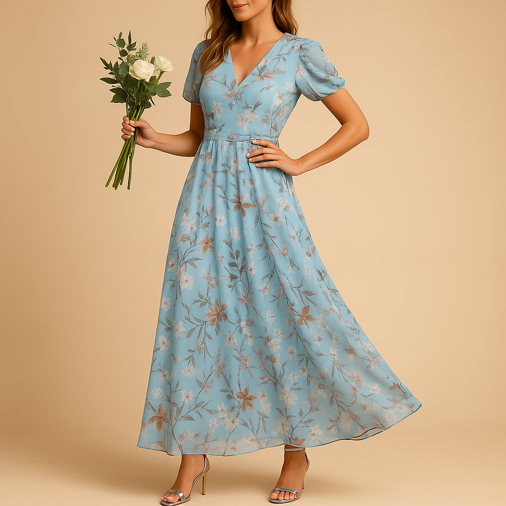 Women’s elegant midi dress with flattering fit and classic cut, made from high-quality woven fabric. Perfect for work, evenings, and special occasions.