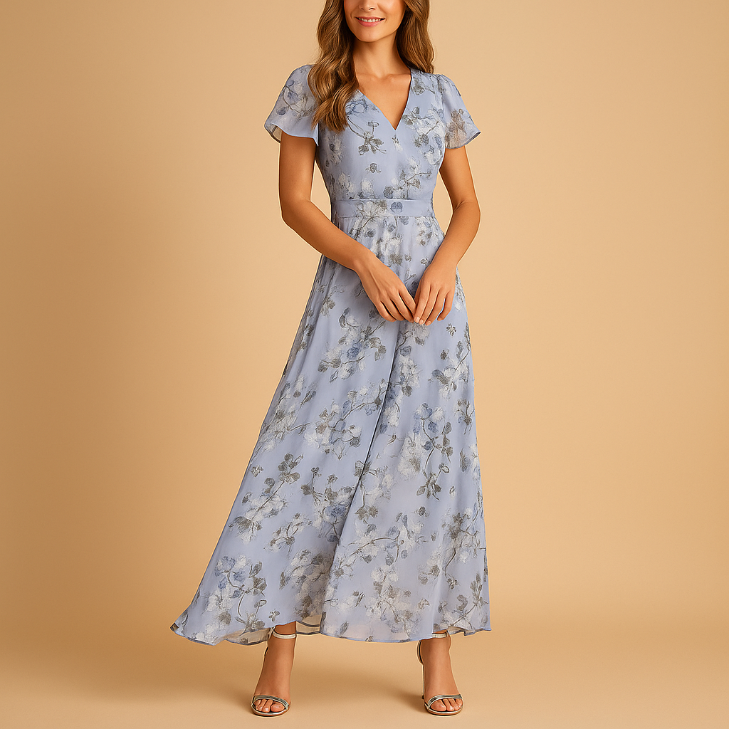 Women’s elegant midi dress with flattering fit and classic cut, made from high-quality woven fabric. Perfect for work, evenings, and special occasions.