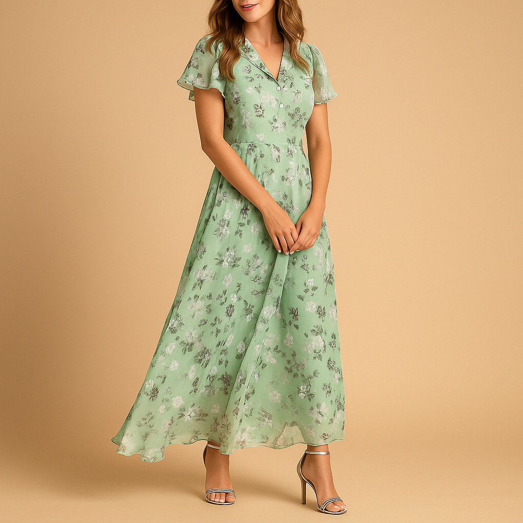 Women’s elegant midi dress with flattering fit and classic cut, made from high-quality woven fabric. Perfect for work, evenings, and special occasions.