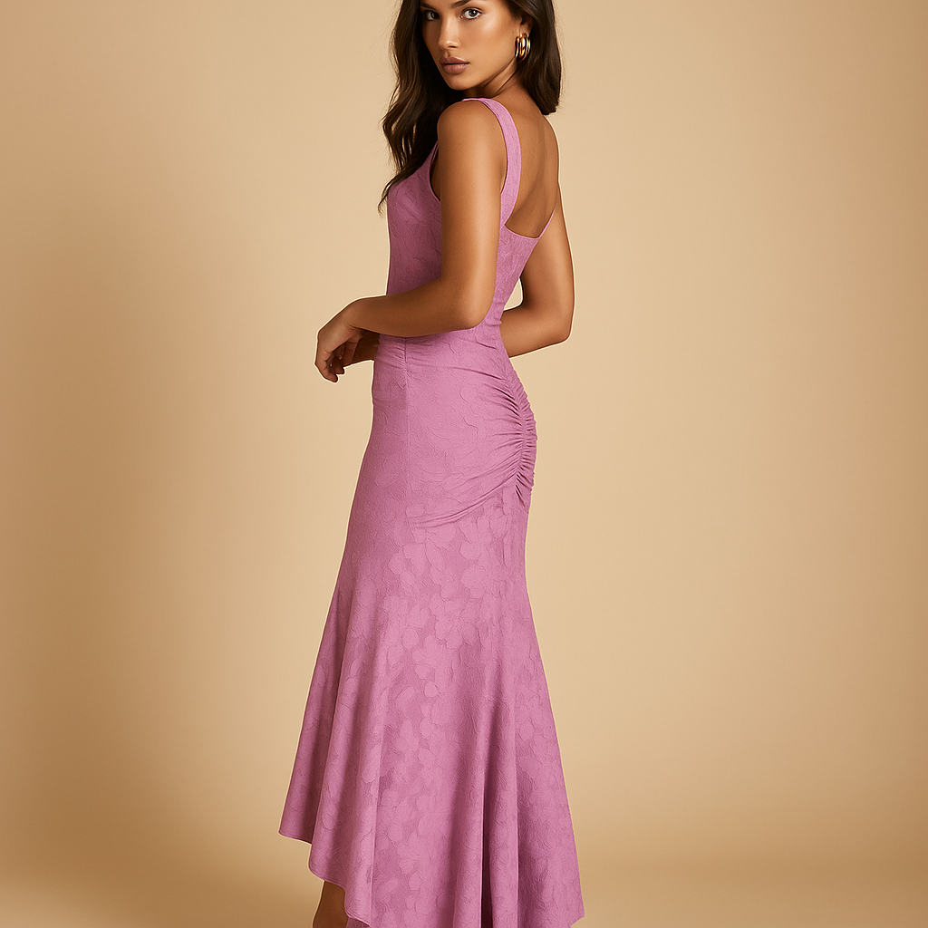 Floral midi dress for women with lightweight fabric and flowy fit, perfect for spring, summer, garden parties, and casual outings.