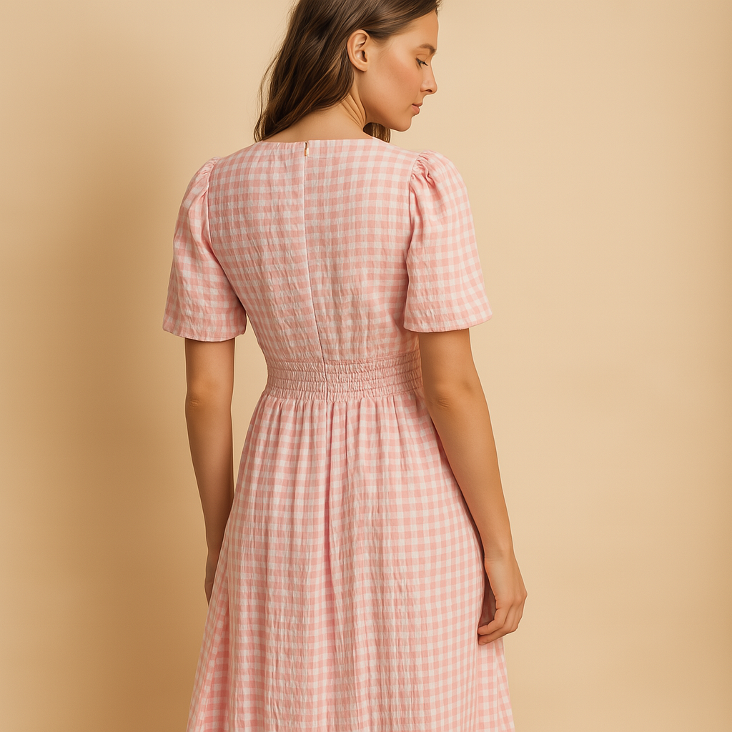 Women’s flowy maxi dress with button front and long sleeves, made from lightweight breathable fabric, perfect for work, events, or casual wear.