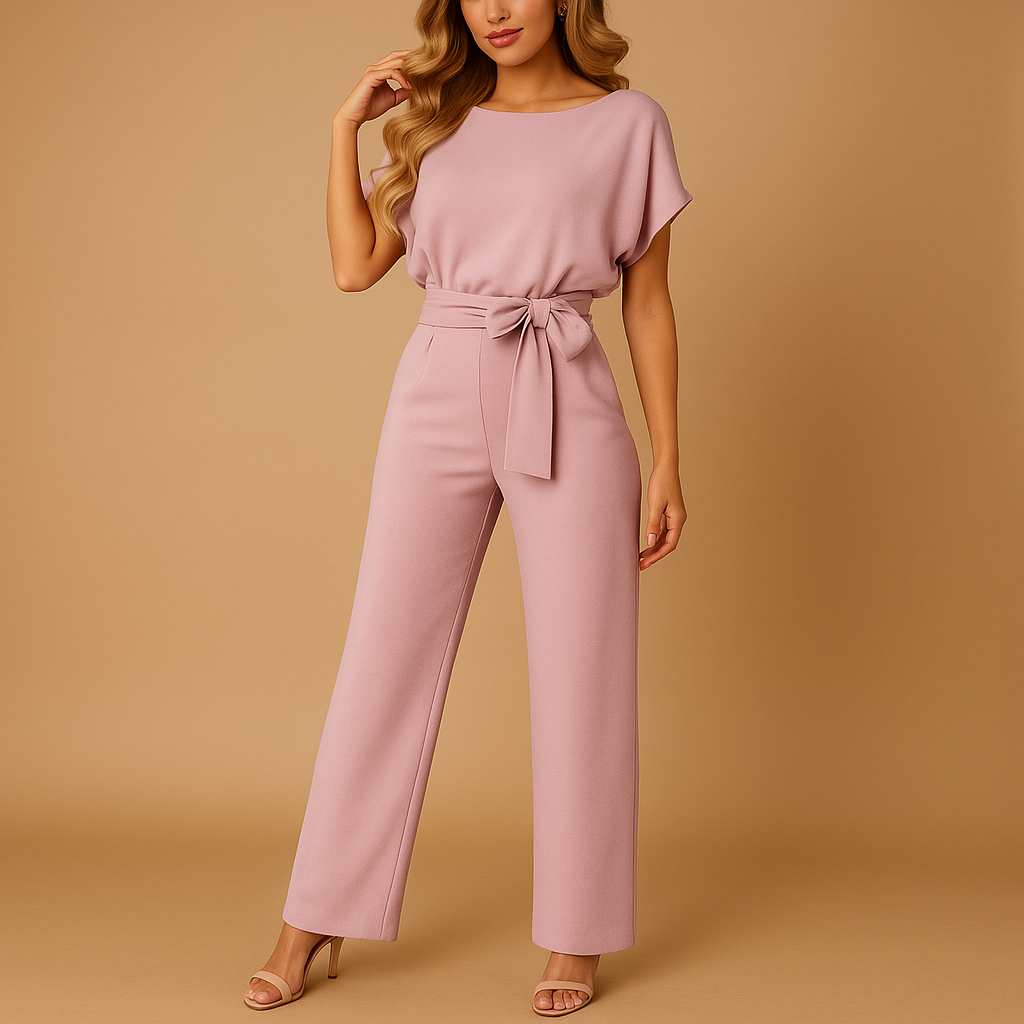 Women’s glitter halter jumpsuit with open back and flared legs, perfect for parties, galas, and festive evening occasions.