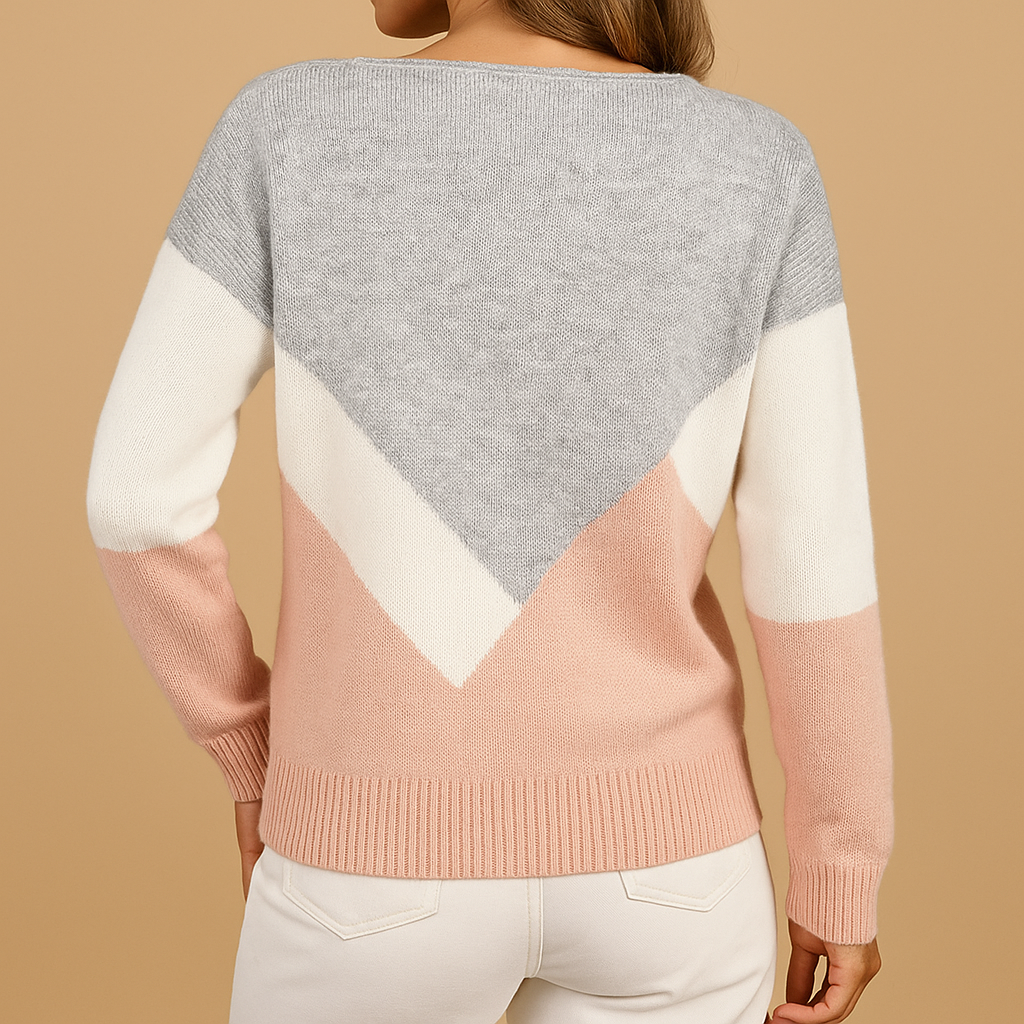 Knitted pullover sweater for women with a relaxed fit and minimalist design, perfect for layering, casual outfits, or cozy evenings at home.