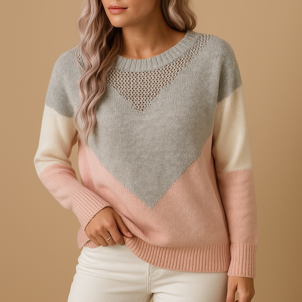 Knitted pullover sweater for women with a relaxed fit and minimalist design, perfect for layering, casual outfits, or cozy evenings at home.