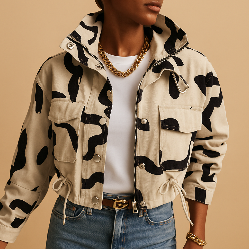 Women’s light summer jacket with tailored fit and breathable fabric. Perfect for casual outings and semi-formal occasions in warm weather.