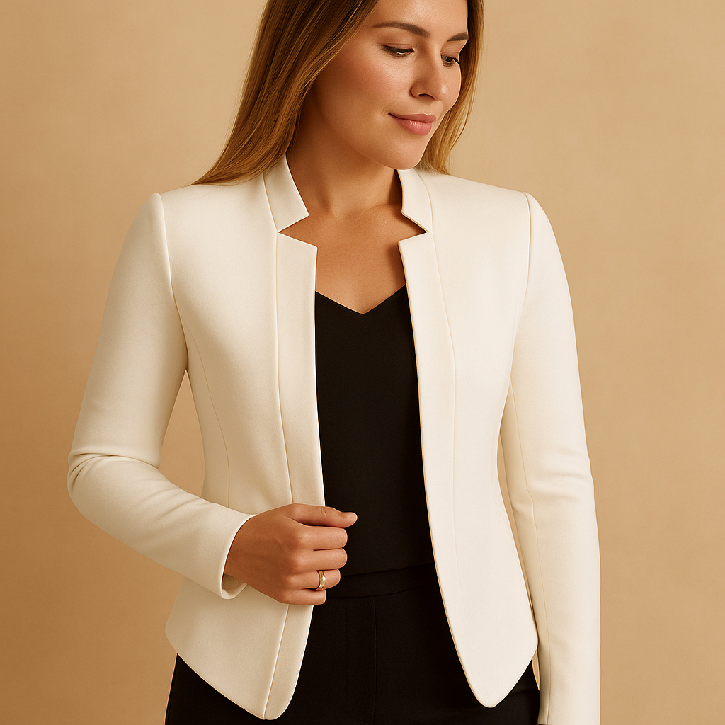 Lightweight blazer for women with regular fit, hip length and lapel collar, ideal for spring and summer business or casual outfits.