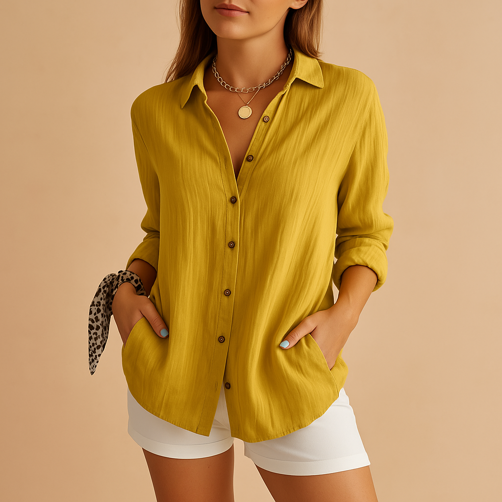Women’s lightweight blouse with breathable fabric and timeless design, perfect for work, casual outings, or evenings out.