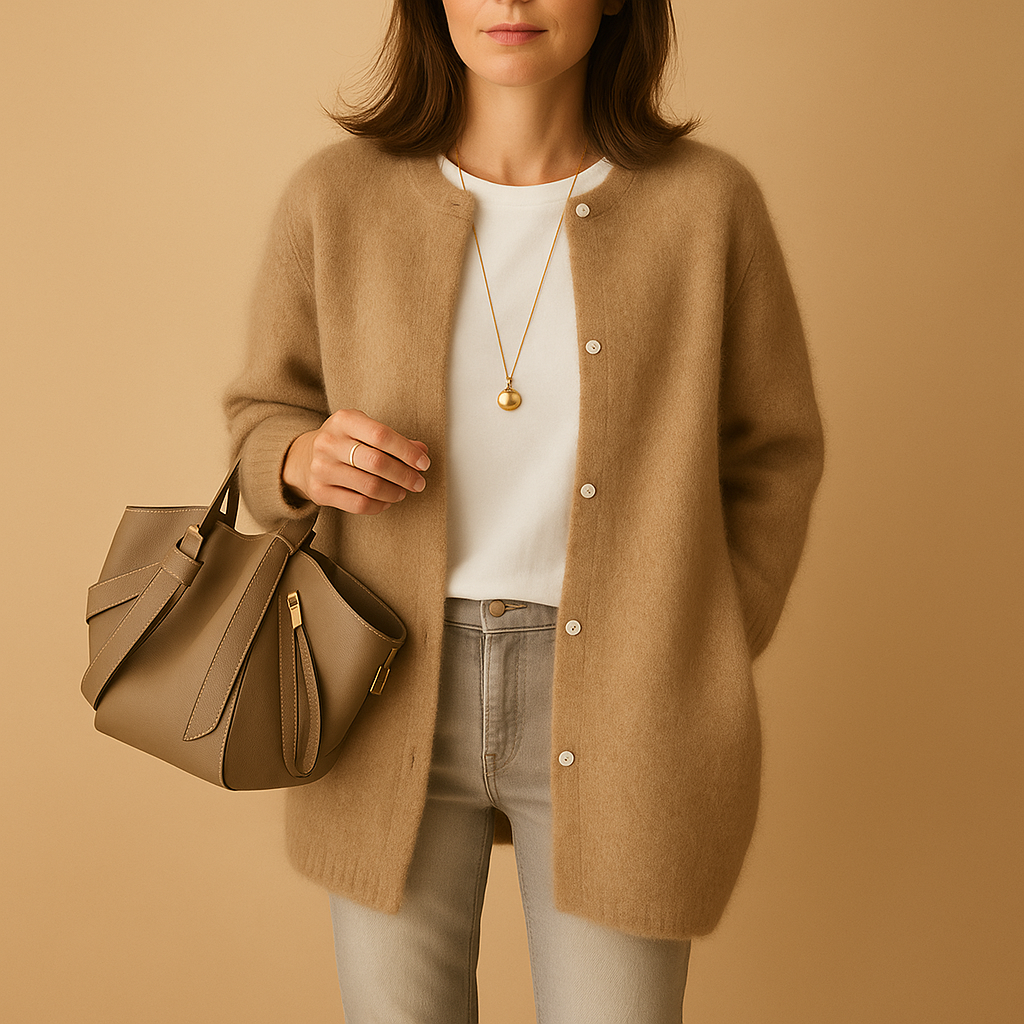 Women’s lightweight knit cardigan with button closure, hip-length cut, and relaxed fit. Perfect for layering in every season, from office to casual.
