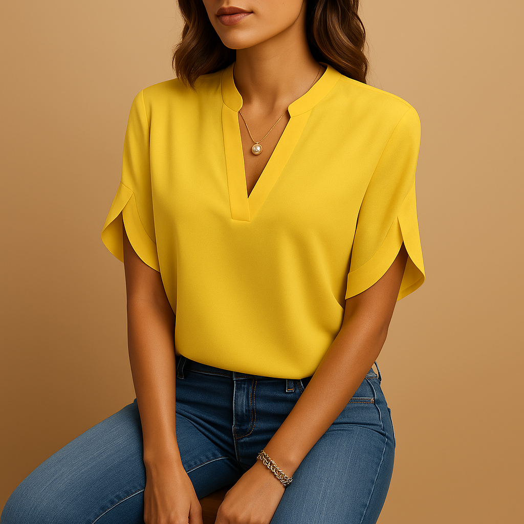 Women’s lightweight blouse with breathable cotton blend, loose feminine fit, and timeless elegant design, ideal for casual or formal outfits.