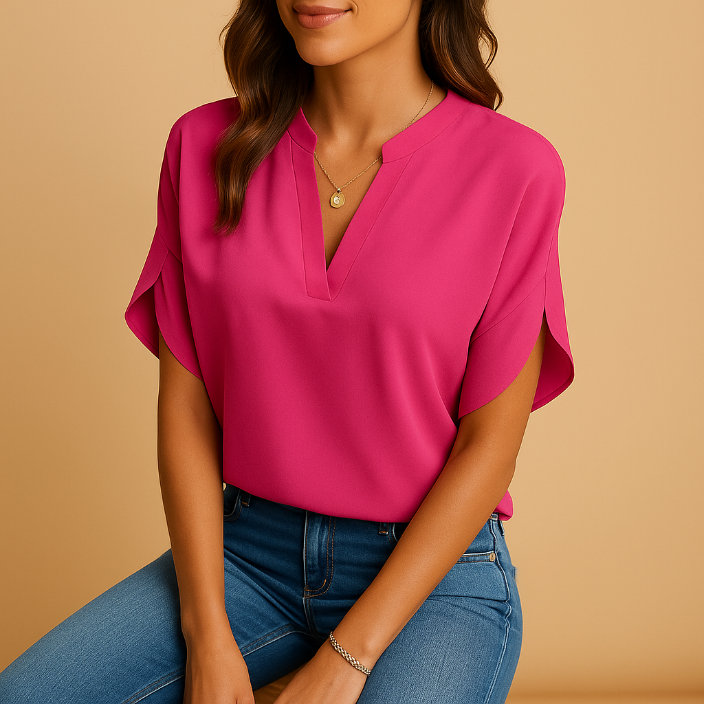 Women’s lightweight blouse with breathable cotton blend, loose feminine fit, and timeless elegant design, ideal for casual or formal outfits.