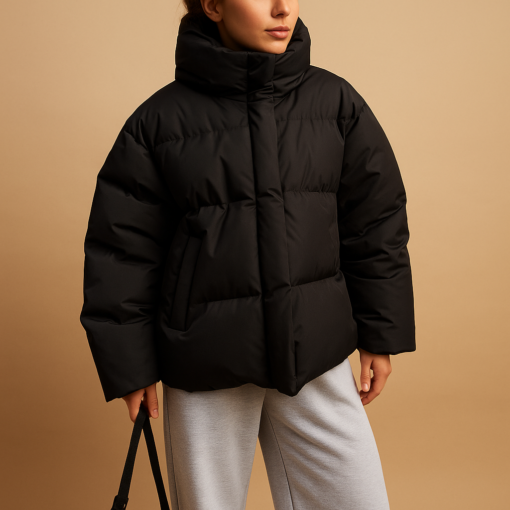 Women’s lightweight padded hooded jacket in wine red, light grey, green, black, or yellow with flattering fit, water-repellent fabric, and zip closure.