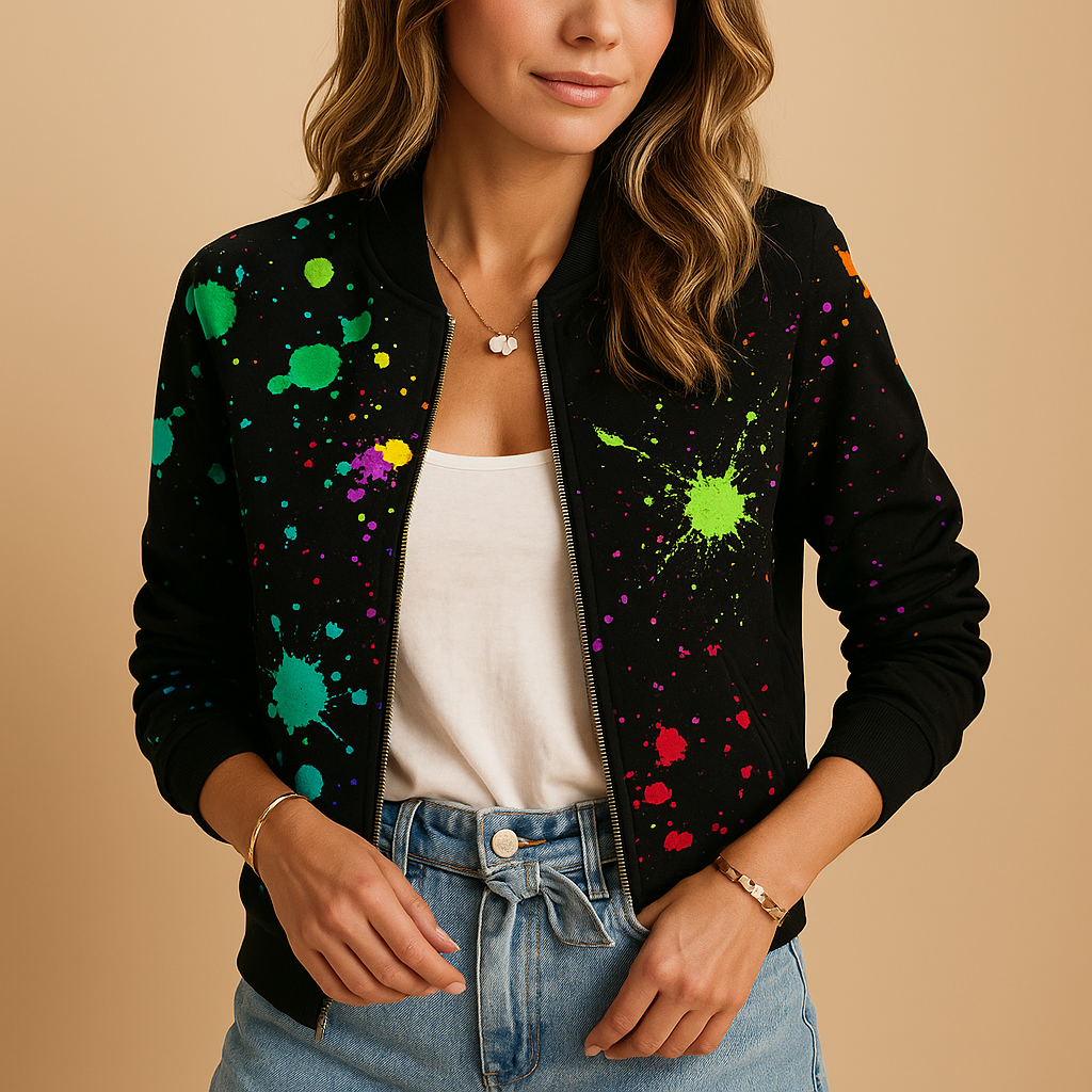 Lightweight printed summer jacket for women with breathable fabric, relaxed fit, and button closure, available in green floral, white, grey, black, and green succulent.