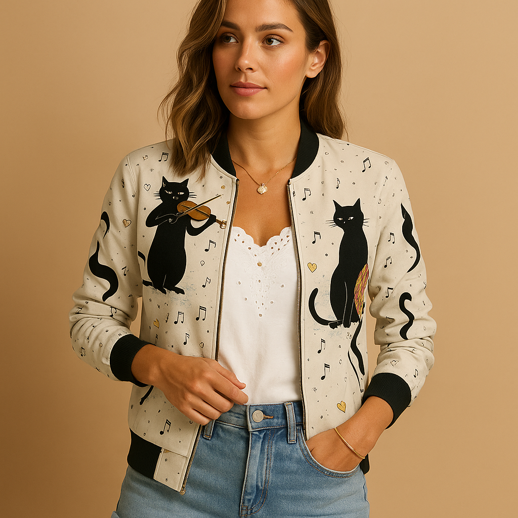 Lightweight printed summer jacket for women with breathable fabric, relaxed fit, and button closure, available in green floral, white, grey, black, and green succulent.