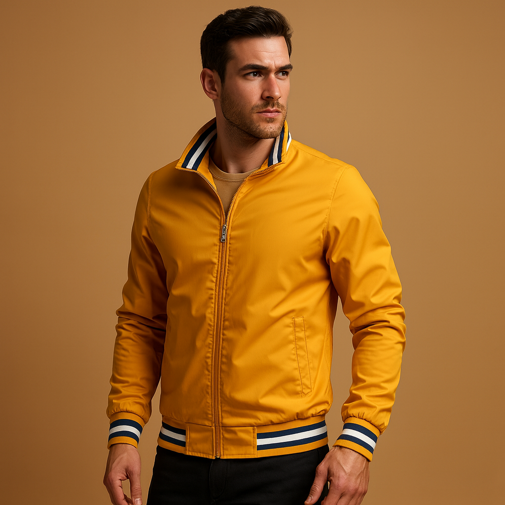 Men’s lightweight summer jacket with breathable fabric, zip closure, and timeless design. Ideal for casual and formal outfits.