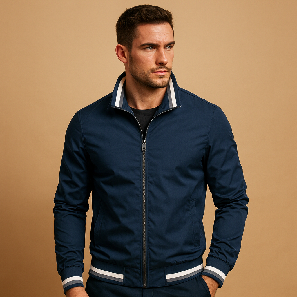 Men’s lightweight summer jacket with breathable fabric, zip closure, and timeless design. Ideal for casual and formal outfits.