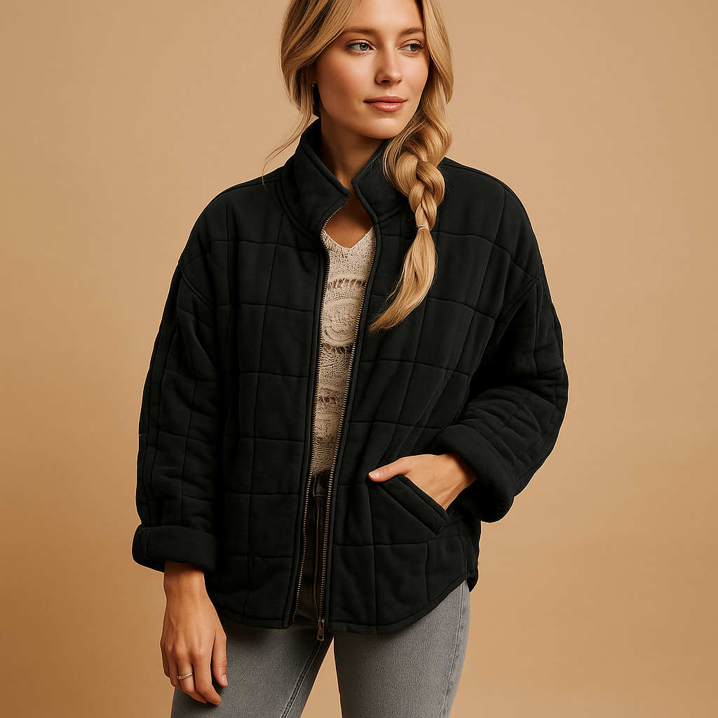 Lightweight summer jacket for women with breathable fabric, tailored fit, and functional side pockets, available in apricot, army green, black, blue, grey, and pink.