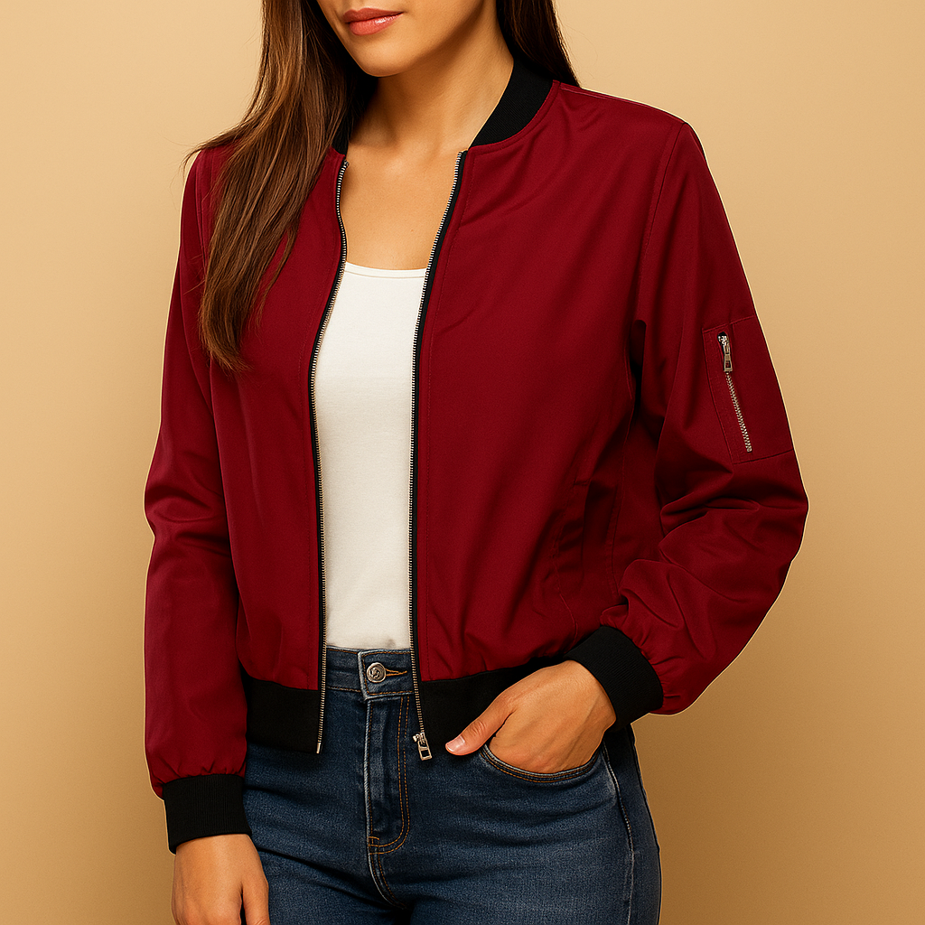 Lightweight summer jacket for women with breathable fabric, slim fit, and timeless design, available in multiple seasonal colors.