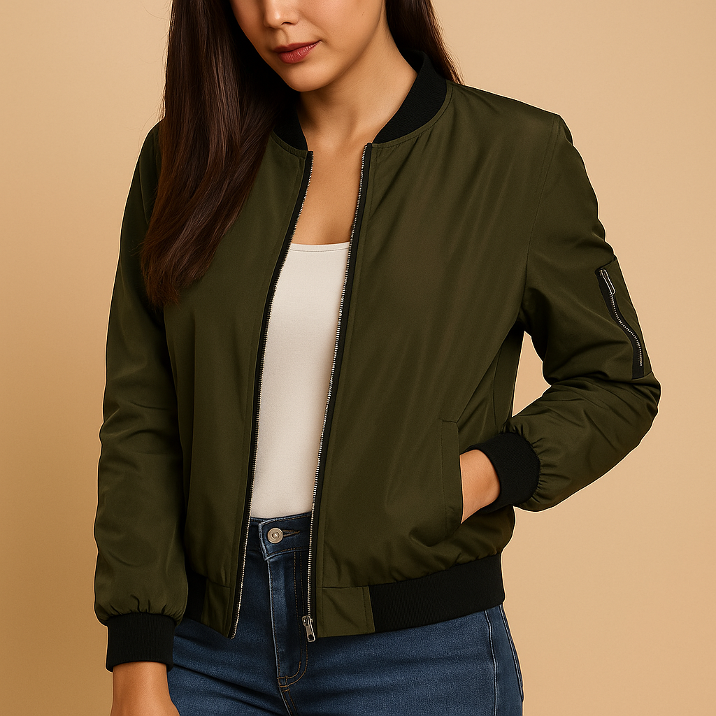 Lightweight summer jacket for women with breathable fabric, slim fit, and timeless design, available in multiple seasonal colors.