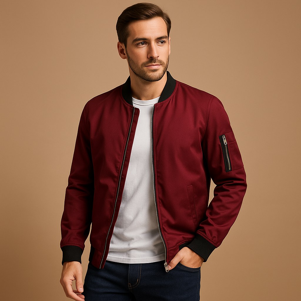 Men’s lightweight summer jacket with water-repellent finish and timeless silhouette, ideal for casual or formal outfits in transitional seasons.