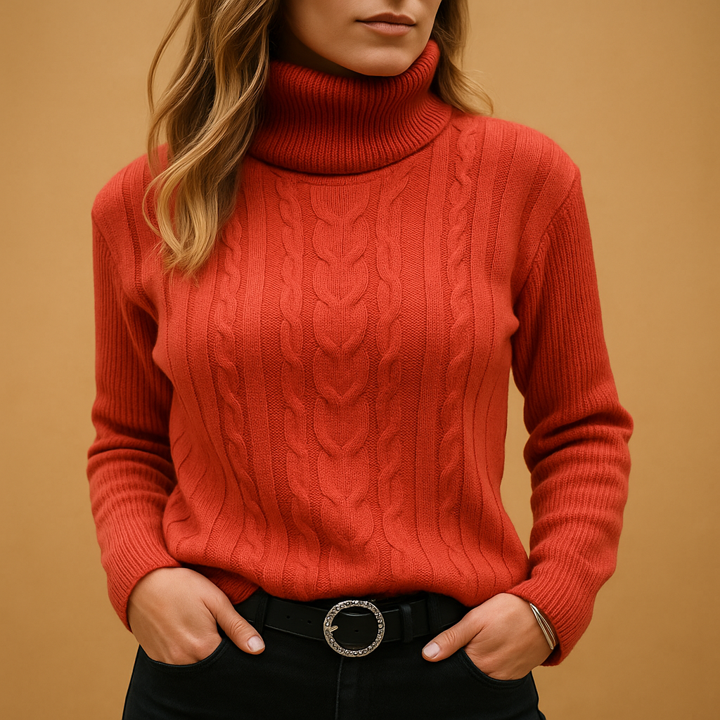 Women’s lightweight turtleneck sweater with minimalist design, relaxed fit, and breathable fabric. Perfect for casual, office, or everyday outfits.