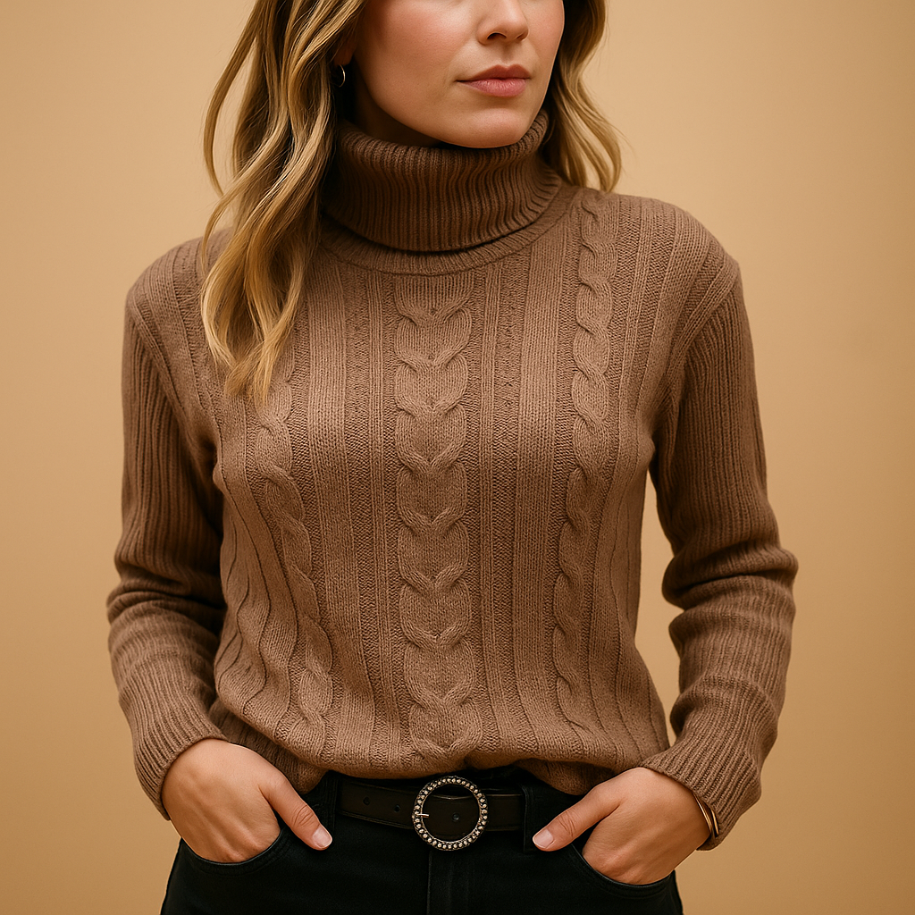 Women’s lightweight turtleneck sweater with minimalist design, relaxed fit, and breathable fabric. Perfect for casual, office, or everyday outfits.