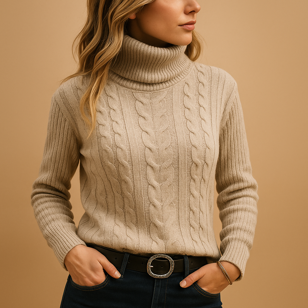 Women’s lightweight turtleneck sweater with minimalist design, relaxed fit, and breathable fabric. Perfect for casual, office, or everyday outfits.