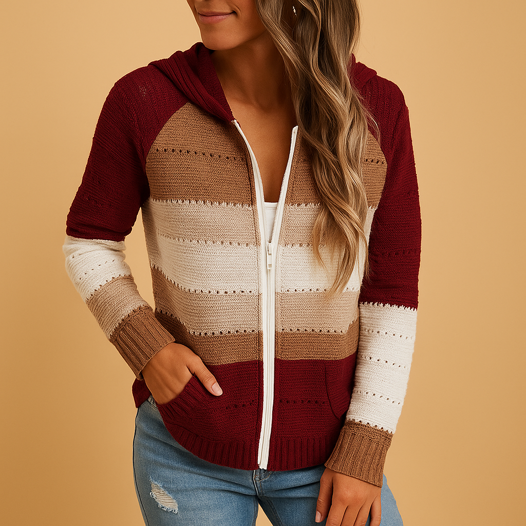 Women’s lightweight V-neck sweater with relaxed fit and open-knit detail, ideal for layering in spring, summer evenings, or autumn outfits.