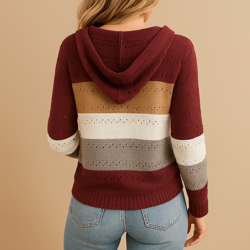 Women’s lightweight V-neck sweater with relaxed fit and open-knit detail, ideal for layering in spring, summer evenings, or autumn outfits.