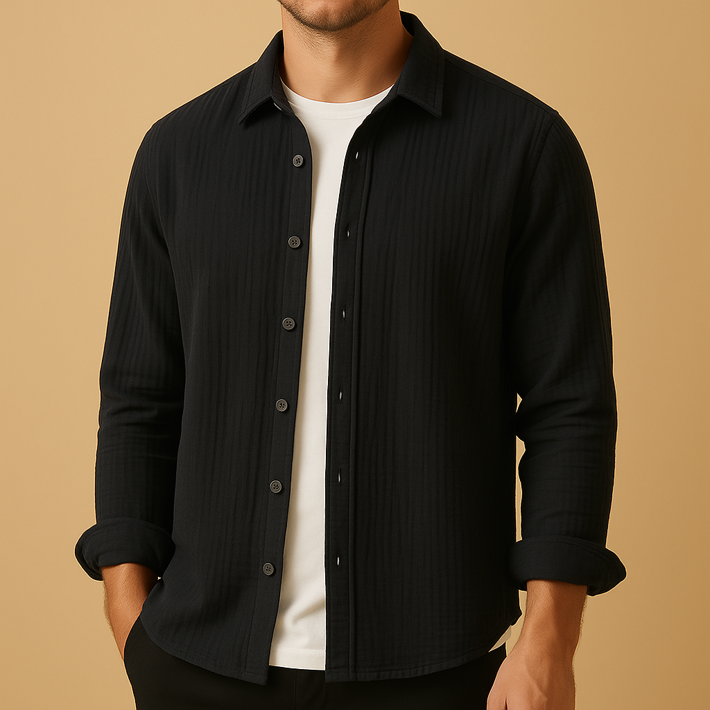 Men’s long sleeve button down shirt Oliver with slim fit and breathable fabric. Ideal for casual wear, office outfits, and formal occasions.