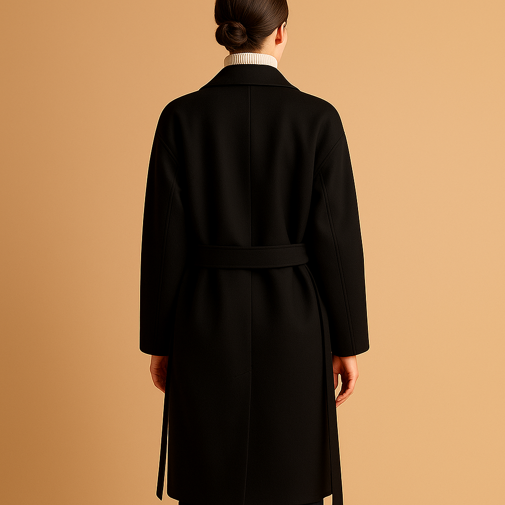Women’s long winter coat with tailored silhouette, insulating fabric, and timeless design. Perfect for both formal outfits and casual winter looks.