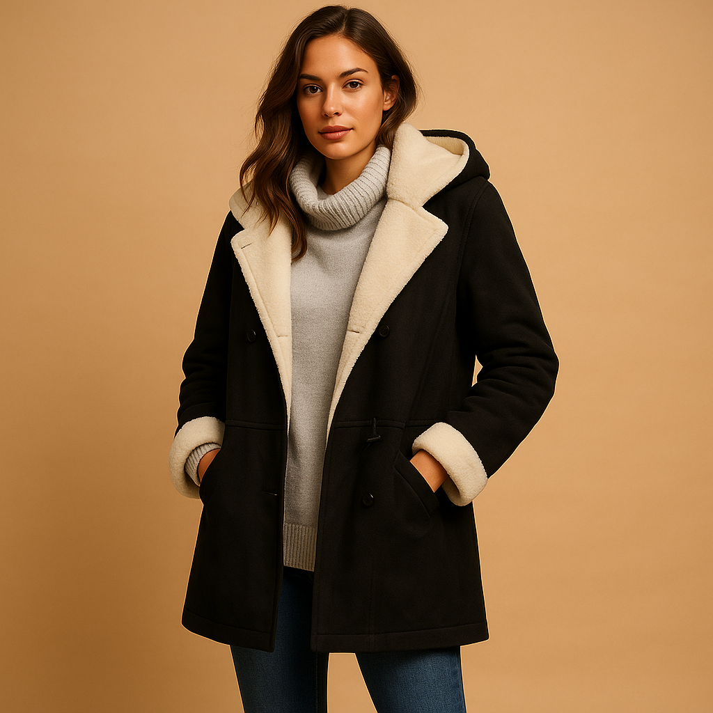 Long winter coat with hood for women, featuring insulating fabric, modern fit, and versatile colors including red, black, khaki, army green, and gray.