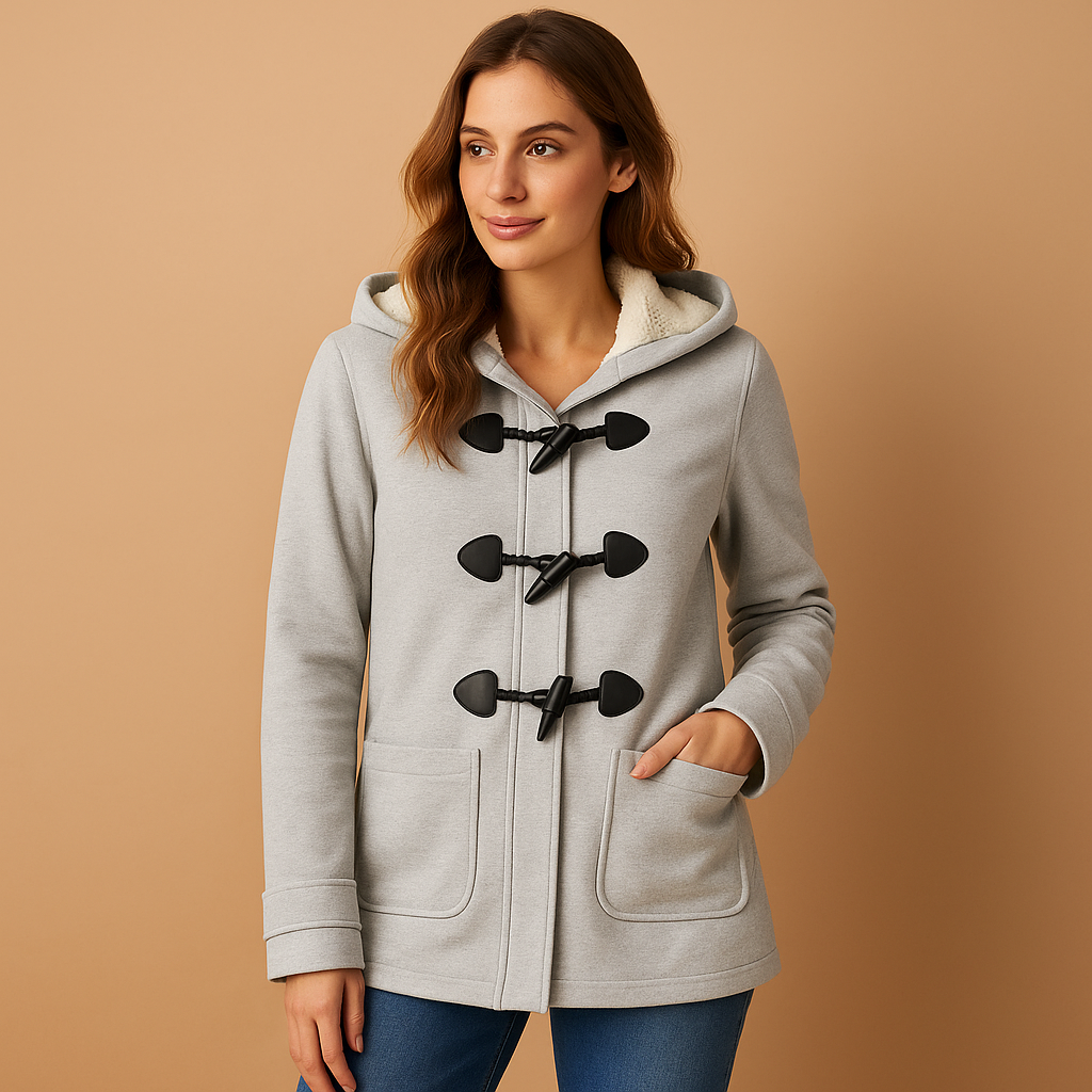 Women’s long winter coat with hood, wind-resistant design, and modern silhouette. Stylish and protective outerwear for cold days.