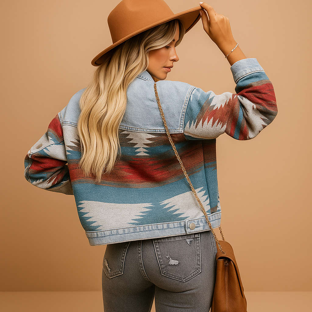 Loose cotton autumn jacket for women with relaxed fit and trendy design, available in versatile autumn shades, perfect for daily wear and layering.