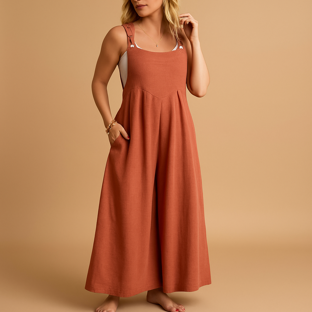 Women’s loose cotton overall with adjustable straps and breathable design. Available in multiple colors, ideal for summer outings, errands, or home wear.