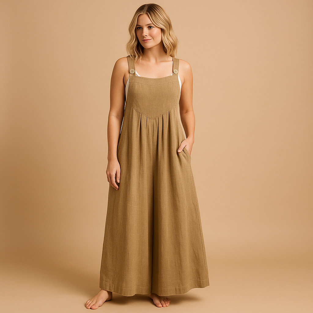 Women’s loose cotton overall with adjustable straps and breathable design. Available in multiple colors, ideal for summer outings, errands, or home wear.